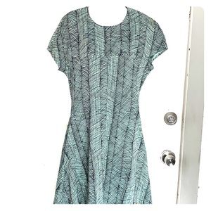 KENZO Mint green Black Line Fit and Flare Dress-XL